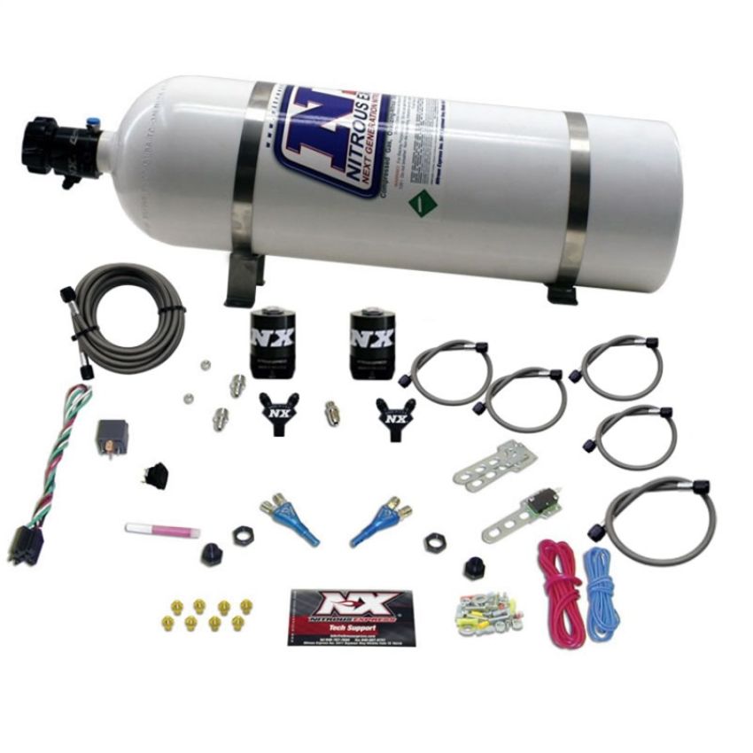 Nitrous Express 20115-15 FORD EFI DUAL NOZZLE (100-300HP) WITH 15LB BOTTLE