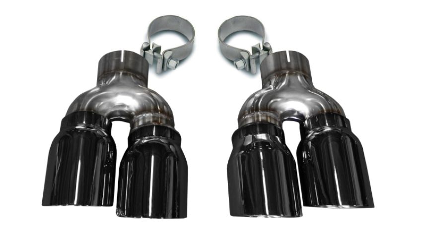 Corsa Performance 14479BLK Twin 4.0in. Black PVD Pro-Series Tip Kit (Clamps Included)