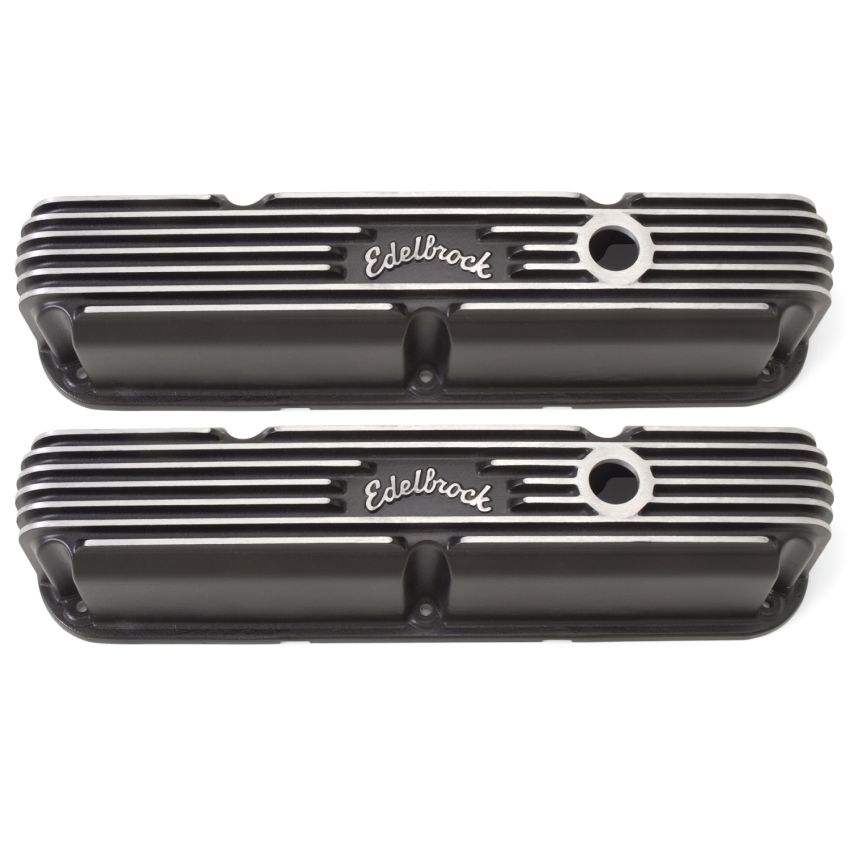 EDELBROCK EDE41763 SBM Classic Finned V/C's - Black