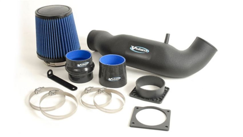 Volant 29730 Volant air intake systems utilize a high-velocity venturi filter adapter which provides a smooth transition through the MAF sensor into the intake tube for a much needed airflow improvement over the factory rubber tubing and resonator box.