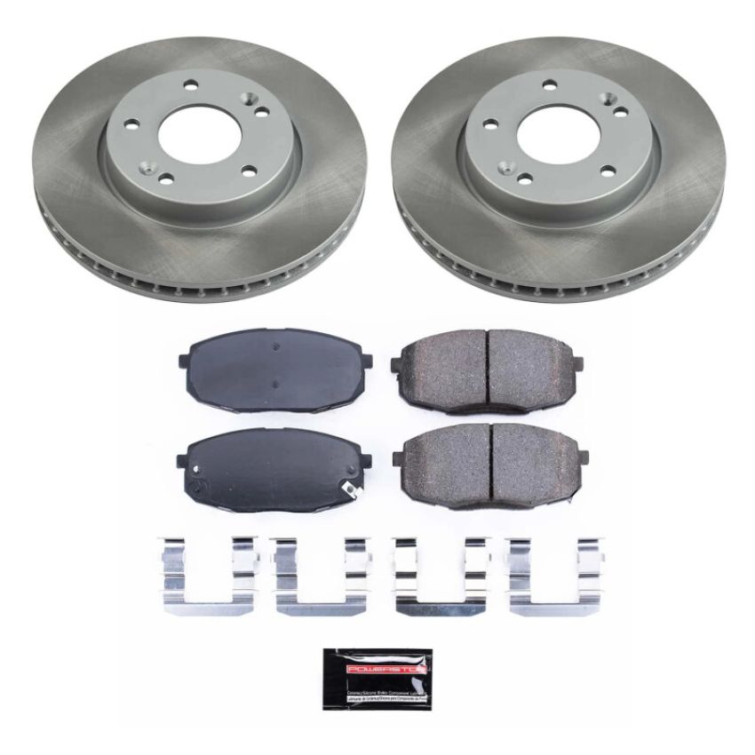 PowerStop SC5911 Semi-Coated Rotor and Low-Dust Ceramic Brake Pad Kit