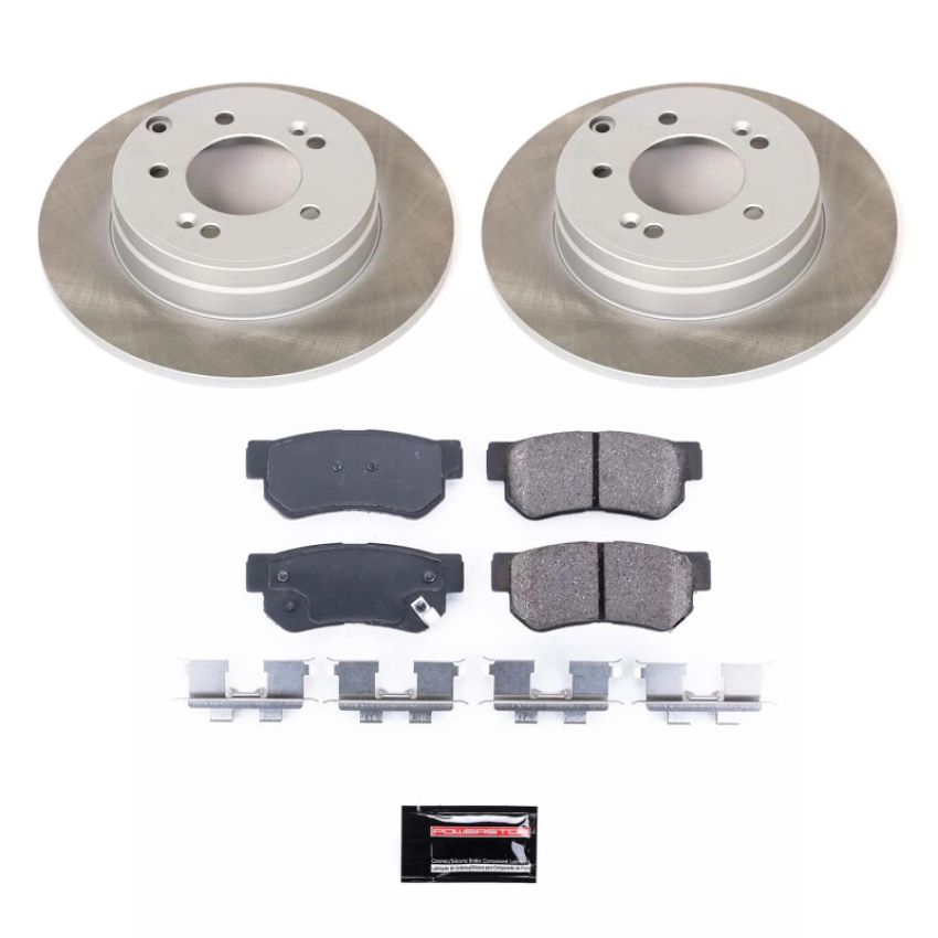 PowerStop SC5211 Semi-Coated Rotor and Low-Dust Ceramic Brake Pad Kit