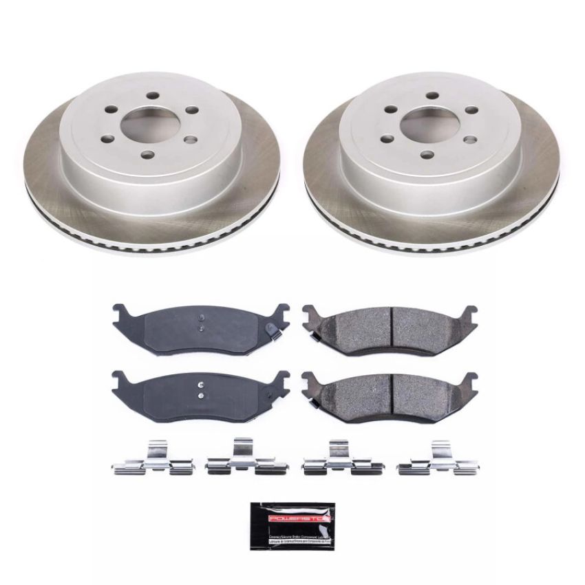 PowerStop SC5270 Semi-Coated Rotor and Low-Dust Ceramic Brake Pad Kit