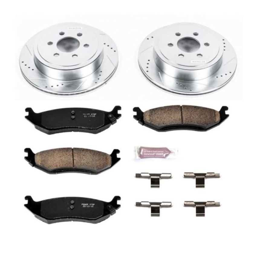 PowerStop K5270 Z23 Daily Driver Carbon-Fiber Ceramic Brake Pad and Drilled & Slotted Rotor Kit