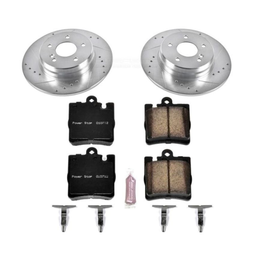 PowerStop K6697 Z23 Daily Driver Carbon-Fiber Ceramic Brake Pad and Drilled & Slotted Rotor Kit