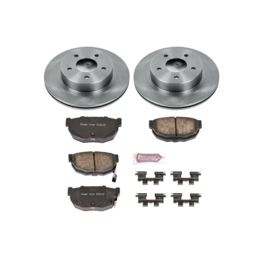 PowerStop KOE4778 OE Stock Replacement Low-Dust Ceramic Brake Pad and Rotor Kit