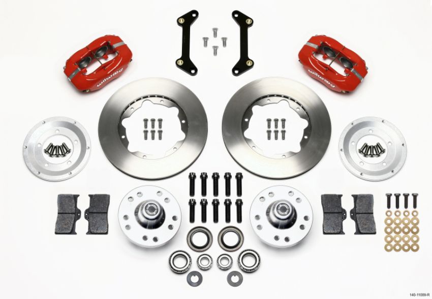 Wilwood 140-11009-R Forged Dynalite Front Kit 11.00in Red 79-87 GM G Body