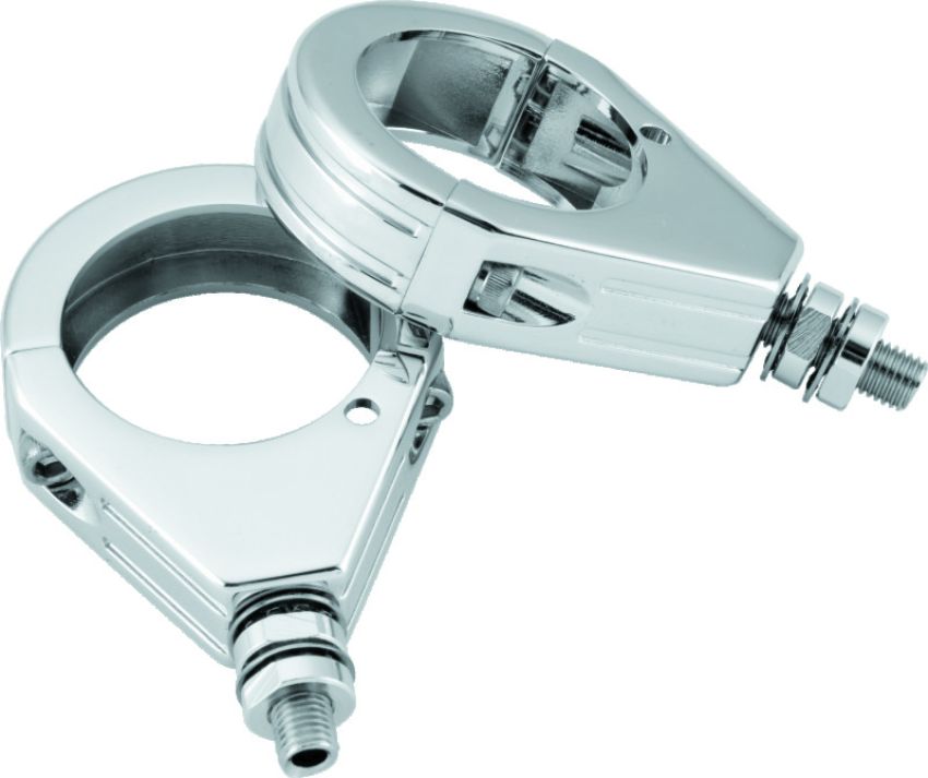 Bikers Choice 482427 Chrome Grooved 39MM Clamp With 5/16-18 Stud Universal Custom Pr