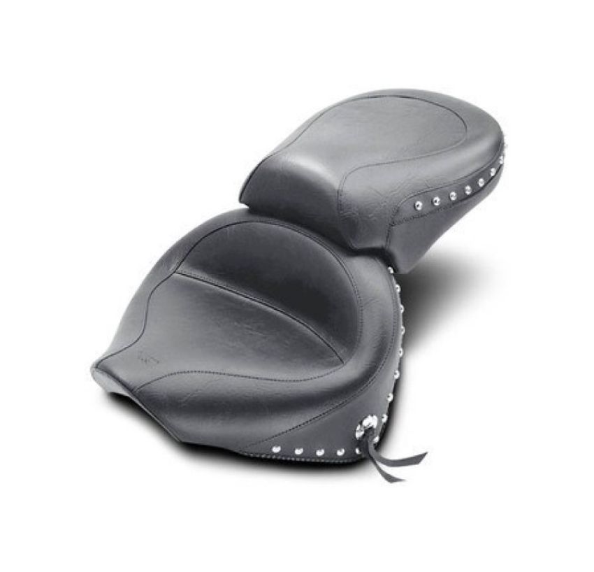 Mustang Motorcycle 75277 Mustang 99-11 Yamaha V-Star 1100 Custom Wide Touring 2PC Seat w/Studs - Black