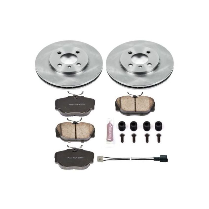 PowerStop KOE3008 OE Stock Replacement Low-Dust Ceramic Brake Pad and Rotor Kit