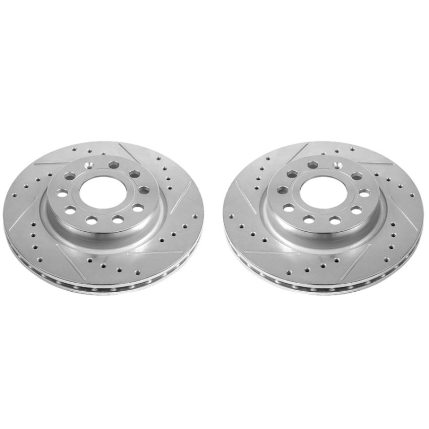 PowerStop EBR1289XPR PowerStop Evolution Performance Drilled, Slotted & Plated Brake Rotor Pair