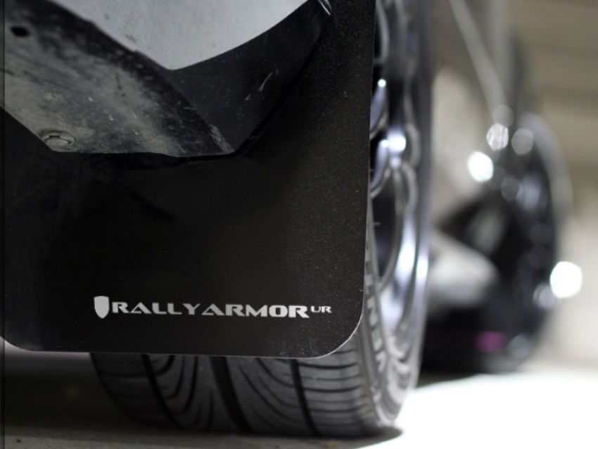 Rally Armor MF22-UR-BLK/WH Black Mud Flap/White Logo