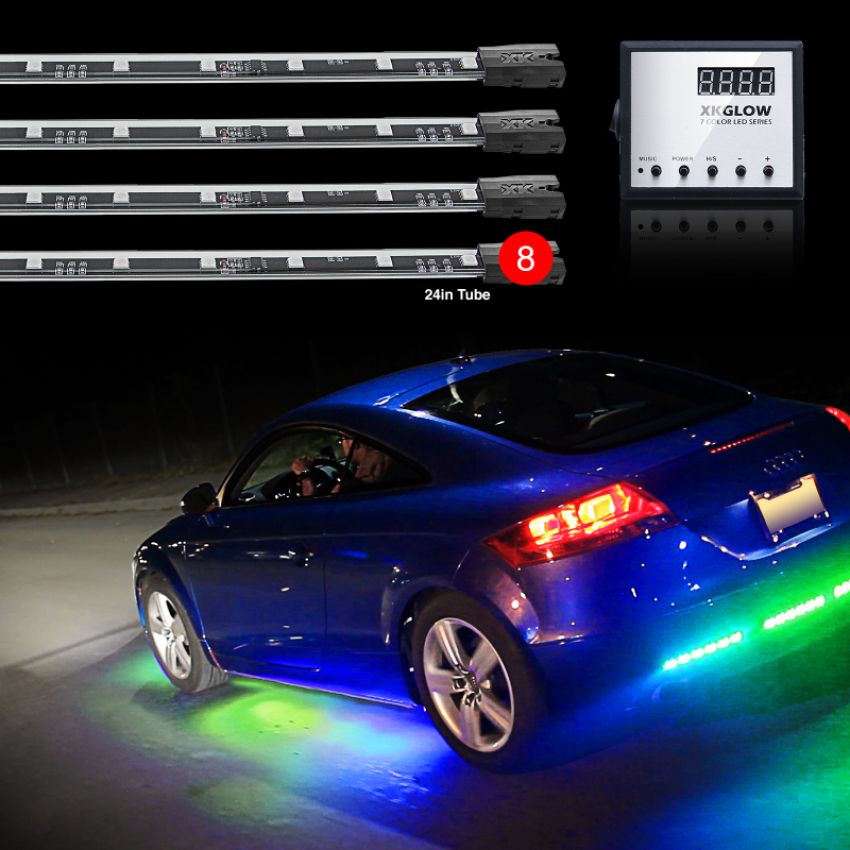 XKGLOW XK041006 XK Glow 3 Million Color  LED Accent Light Car/Truck Kit 8x24In Tubes