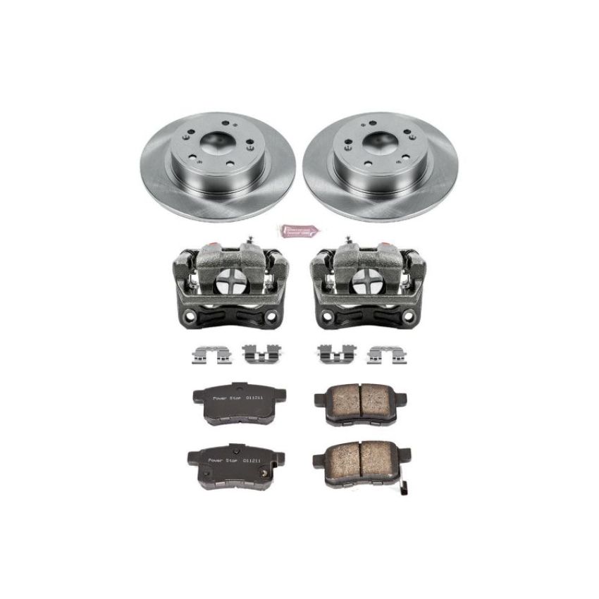 PowerStop KCOE3127 OE Stock Replacement Low-Dust Ceramic Brake Pad, Rotor and Caliper Kit