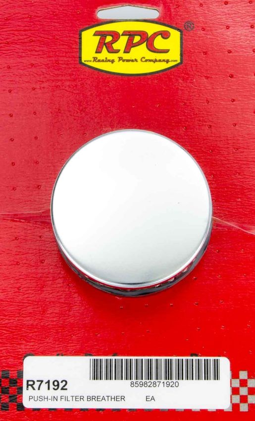 RACING POWER CO-PACKAGED RPCR7192 Chrome Push In Breather w/o Shield 2in Tall Each
