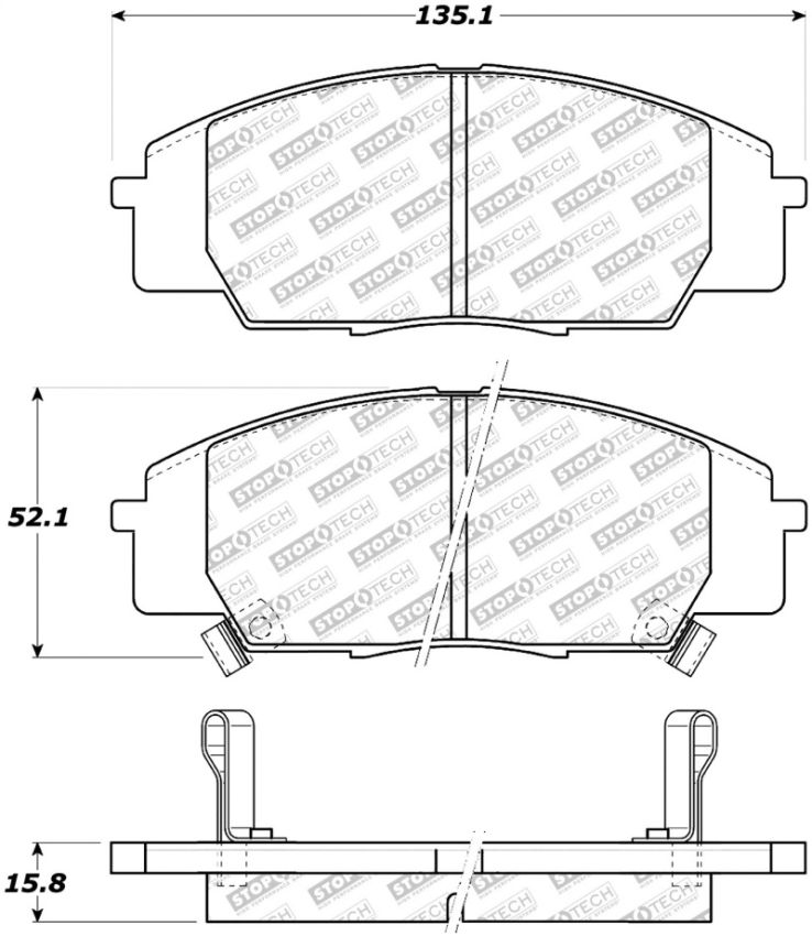 Stoptech 305.08290 Street Select Brake Pads - Front