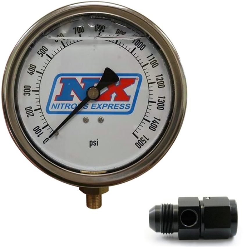 Nitrous Express 15543 Nitrous Pressure Gauge 4 inch-high accuracy 8AN