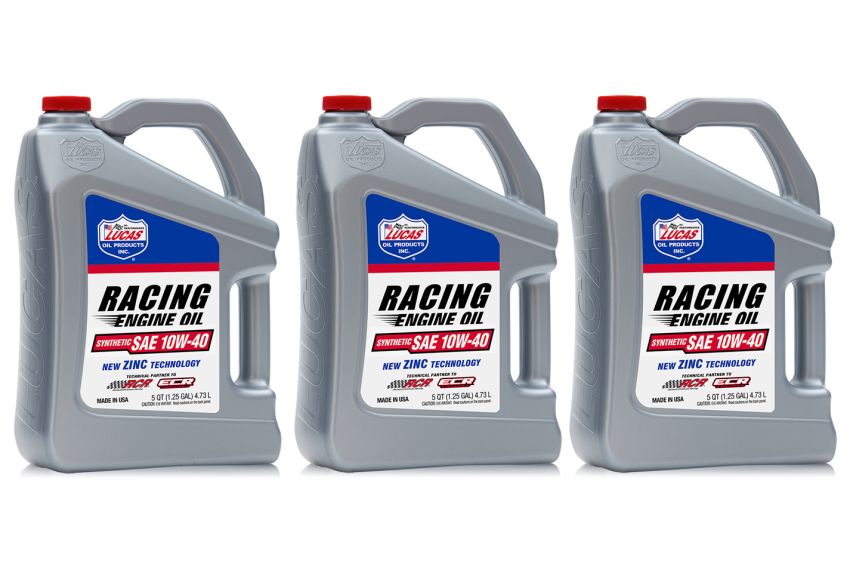 LUCAS OIL LUC10911-3 10w40 Synthetic Racing Oil Case 3 x 5 Quart