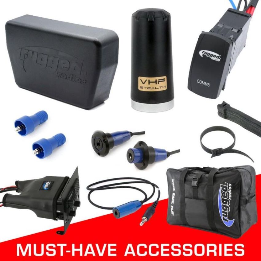 Rugged Radios ALPHA-ACCY-KIT-HK Alpha Accessory Pack For Rugged UTV SXS IRCS w/ Intercom Ext Cables (for Helmet Kits)