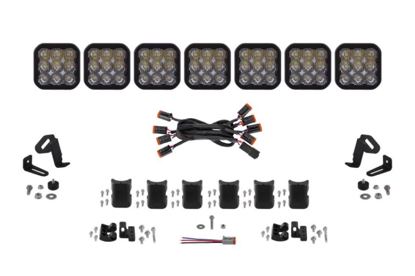 Diode Dynamics DD7258 SS5 Pro Universal CrossLink 7-Pod Lightbar - White Driving