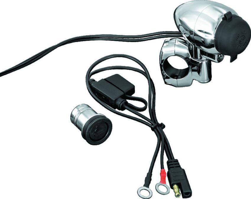 Kuryakyn 1423 Electrical Power Point With 1in Bar Mount Chrome