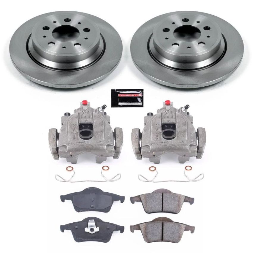 PowerStop KCOE5196 OE Stock Replacement Low-Dust Ceramic Brake Pad, Rotor and Caliper Kit