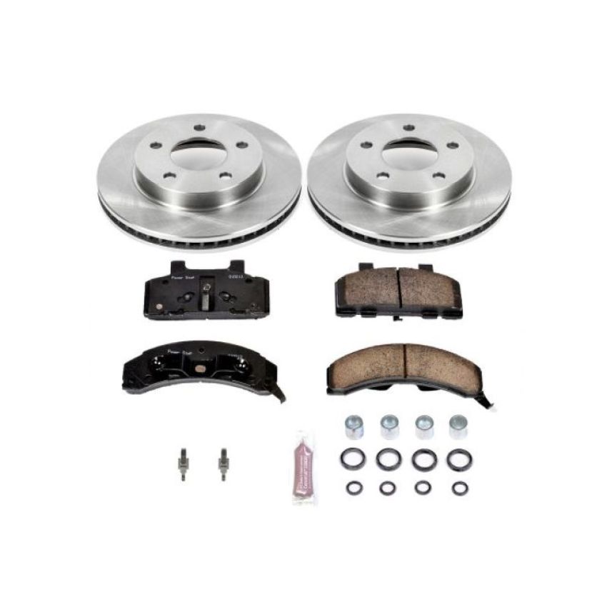 PowerStop KOE1487 OE Stock Replacement Low-Dust Ceramic Brake Pad and Rotor Kit