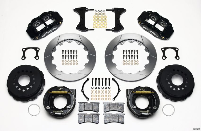 Wilwood 140-9217 Narrow Superlite 4R Rear P-Brk Kit 12.88in Big Ford Old Style 2.36in Offset