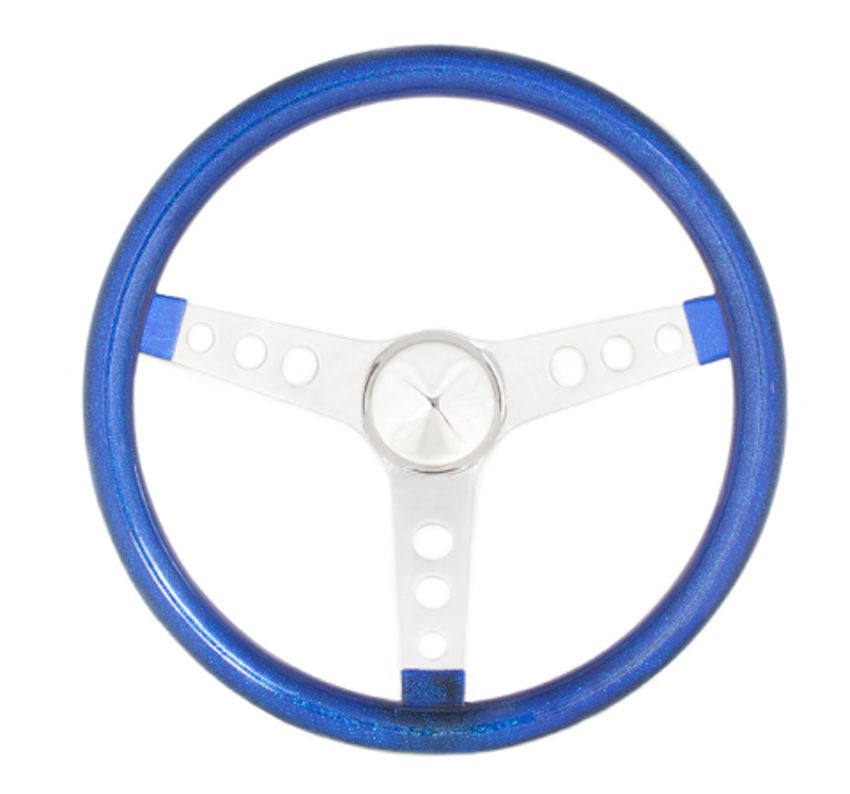 GRANT GRT8446 Steering Wheel Mtl Flake Blue/Spoke Chrm 13.5