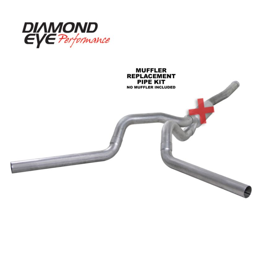 Diamond Eye Performance K4124A-RP Diamond Eye KIT 4in CB MFLR REPLACMENT PIPE DUAL AL: 2006-2007.5 CHEVY/GMC 6.6L 2500/3500