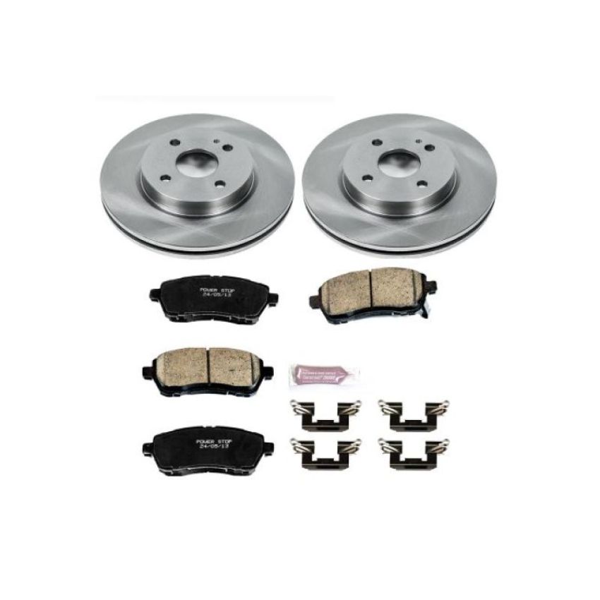 PowerStop KOE6344 OE Stock Replacement Low-Dust Ceramic Brake Pad and Rotor Kit
