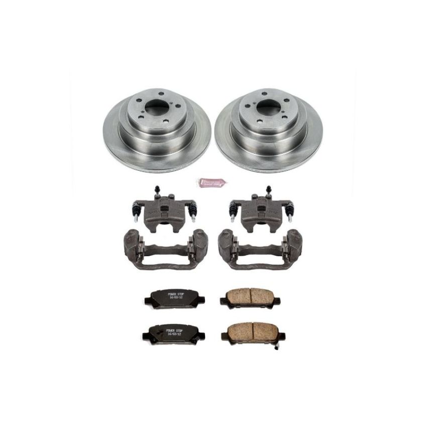 PowerStop KCOE449 OE Stock Replacement Low-Dust Ceramic Brake Pad, Rotor and Caliper Kit