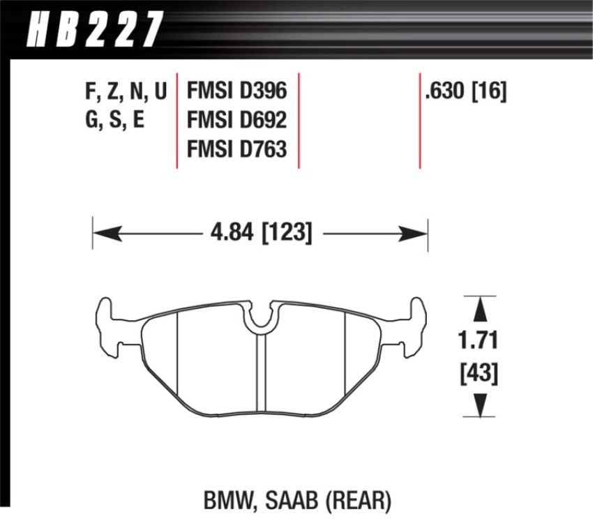 Hawk Performance HB227D.630 ER-1 Disc Brake Pad