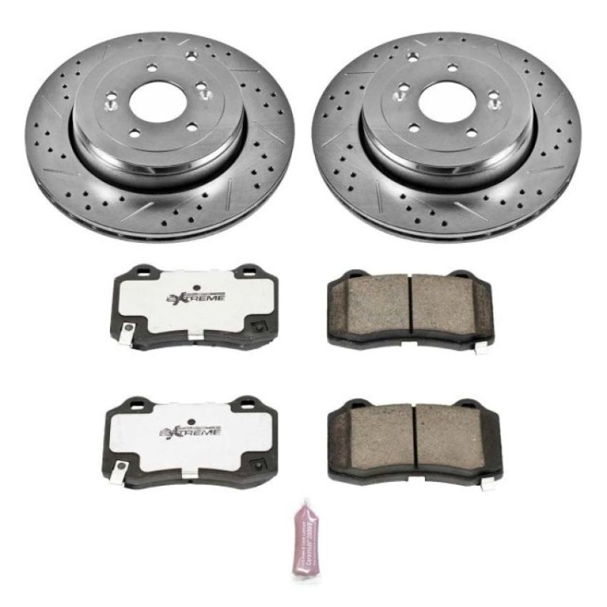PowerStop K6165-26 Z26 Street Performance Ceramic Brake Pad and Drilled & Slotted Rotor Kit