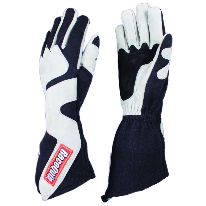 Racequip 358602 SFI-5 Gray/Black Small Long Angle Cut Glove