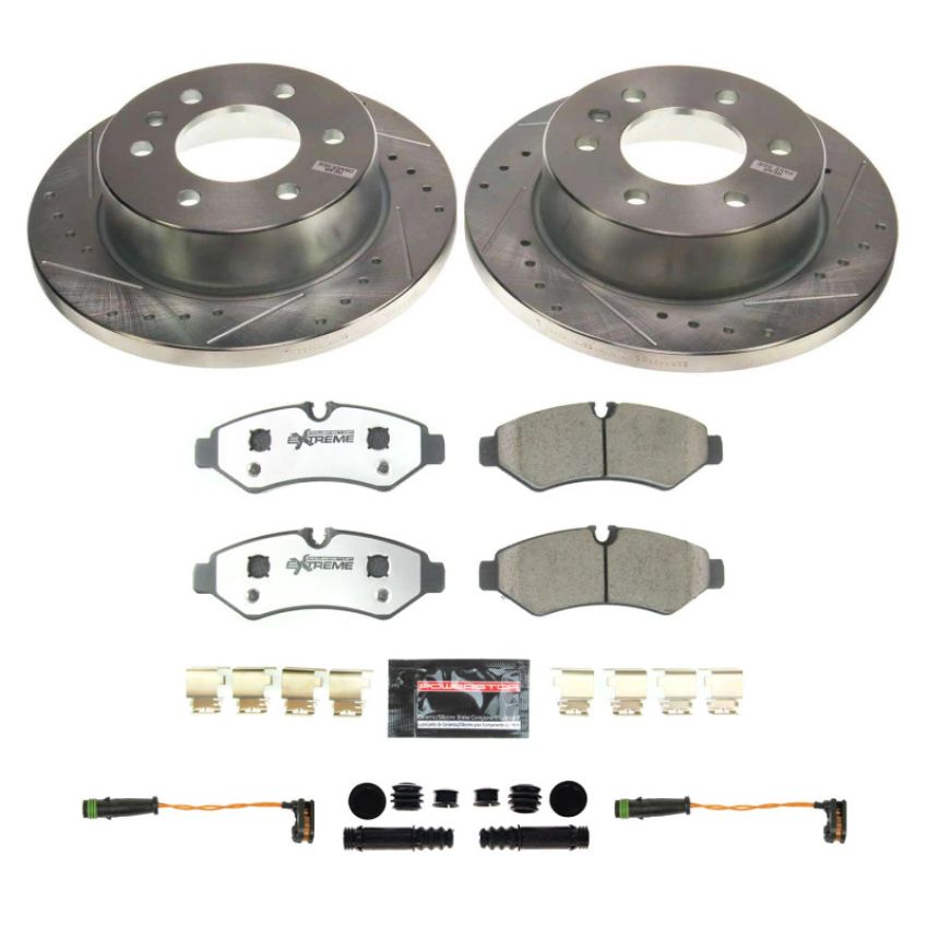 PowerStop K8656-36 Z36 Truck and SUV Carbon-Fiber Ceramic Brake Pad and Drilled & Slotted Rotor Kit