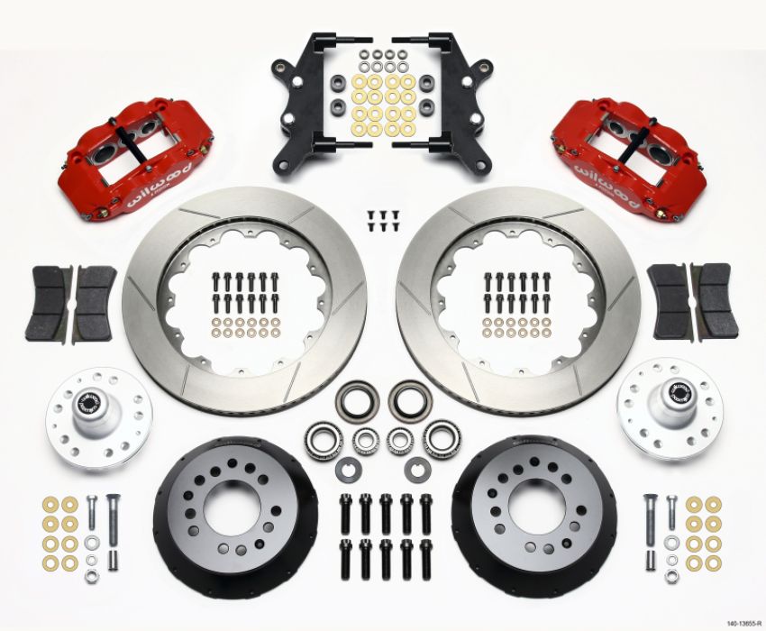 Wilwood 140-13655-R Narrow Superlite 6R Front Hub Kit 14.00in Red 60-68 Ford / Mercury Full Size / Galaxie