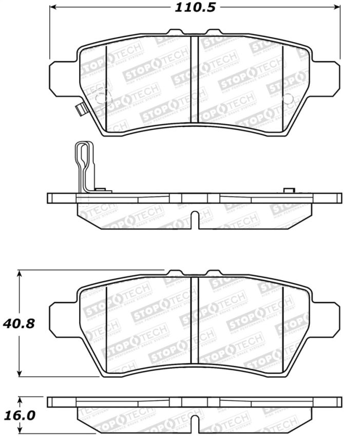 Stoptech 308.11010 Street Brake Pads