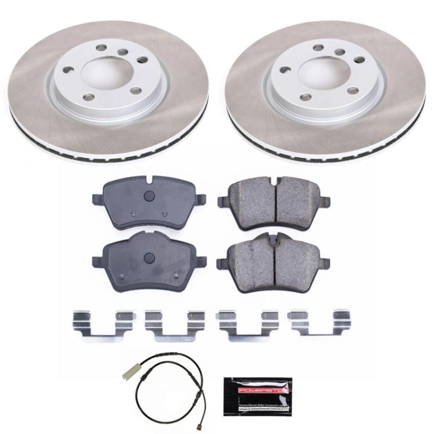 PowerStop SC6665 Semi-Coated Rotor and Low-Dust Ceramic Brake Pad Kit
