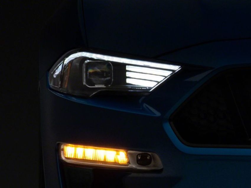 Raxiom 407614 18-23 Ford Mustang GT EcoBoost LED Projector Headlights- Blk Housing (Clear Lens)