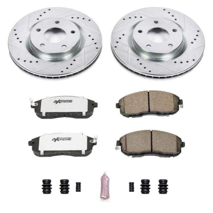 PowerStop K5217-26 Z26 Street Performance Ceramic Brake Pad and Drilled & Slotted Rotor Kit