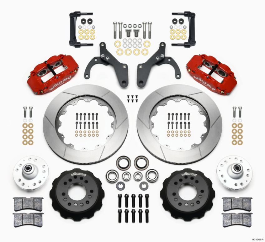 Wilwood 140-12465-R Narrow Superlite 6R Front Hub Kit 14.00in Red 59-64 Chevy Impala / 63-64 Corvette