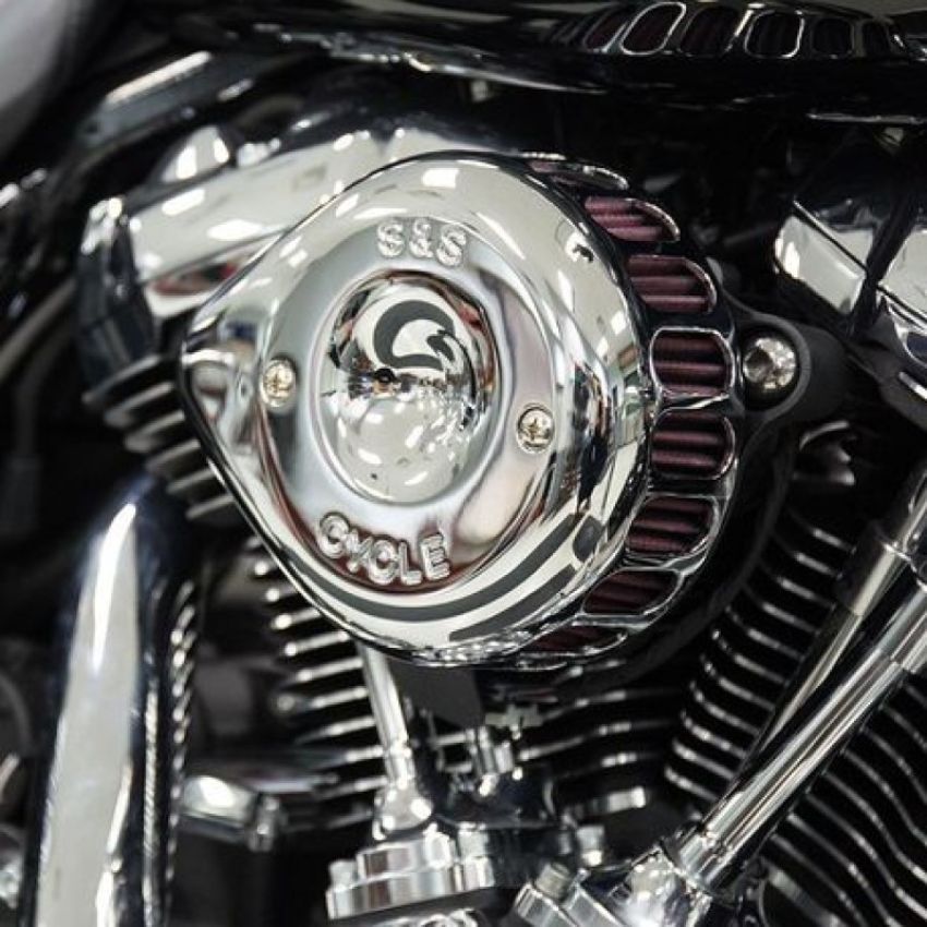 S&S Cycle 170-0435C 2017+ M8 Models Stealth Air Cleaner Kit w/ Chrome Mini Teardrop Cover