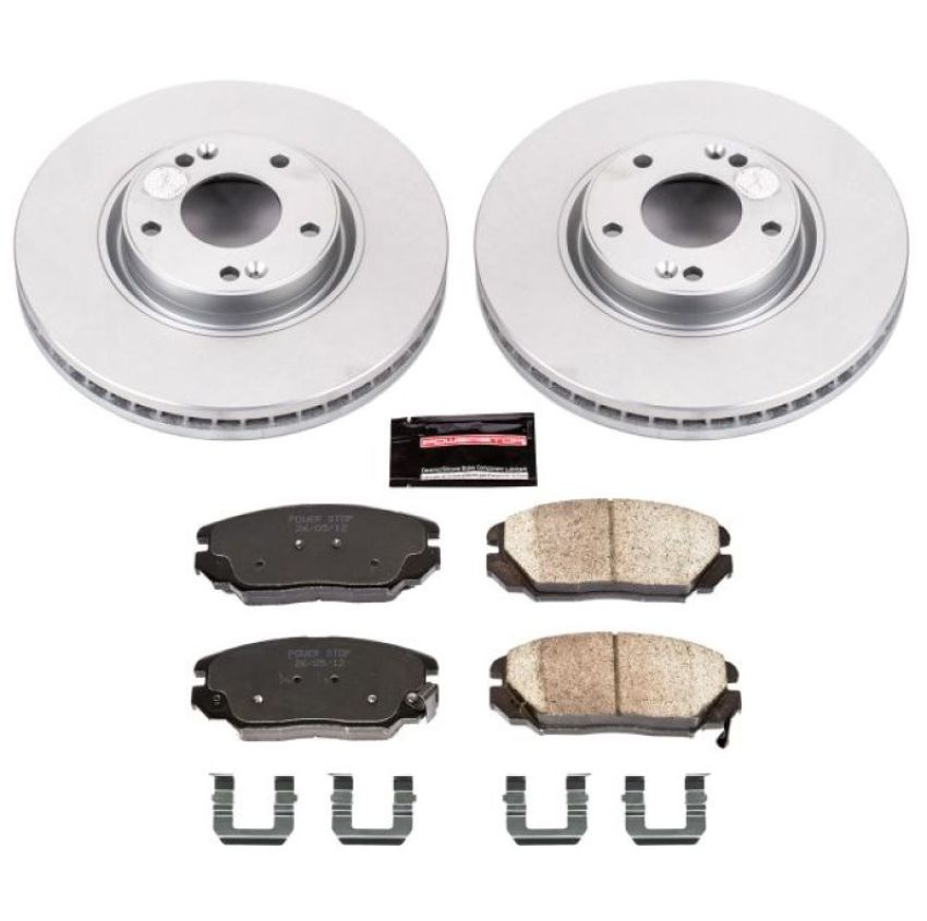 PowerStop CRK4646 Genuine Geomet Coated Rotor and Low-Dust Ceramic Brake Pad Kit