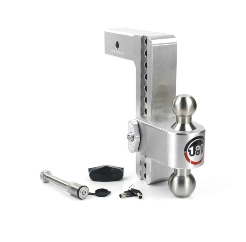 Weigh Safe LTB10-2.5-KA 180 Hitch 10in Drop Hitch & 2.5in Shank (10K/18.5K GTWR) w/WS05 - Aluminum