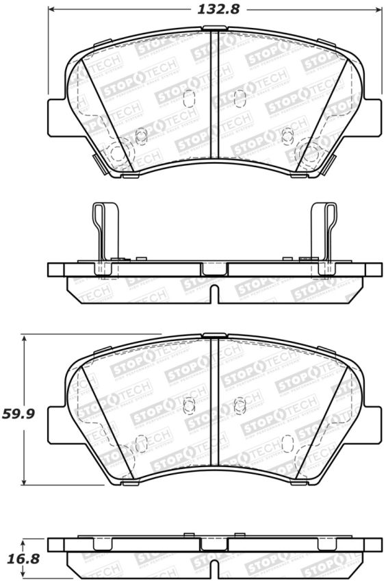 Stoptech 308.15430 Street Brake Pads - Front