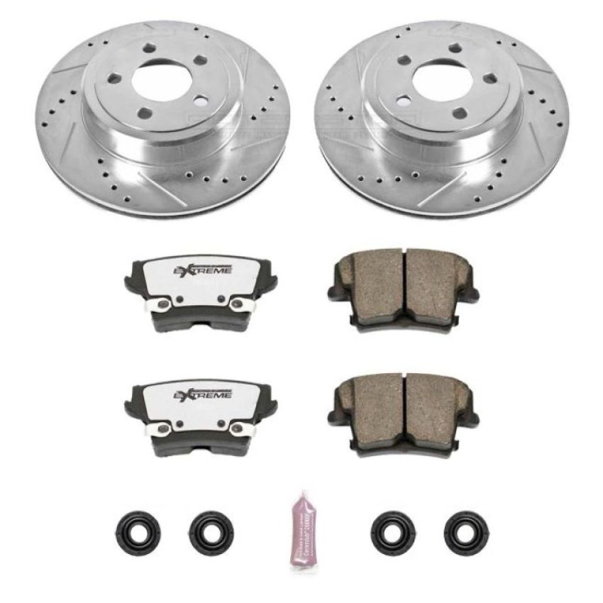 PowerStop K1720-26 Z26 Street Performance Ceramic Brake Pad and Drilled & Slotted Rotor Kit