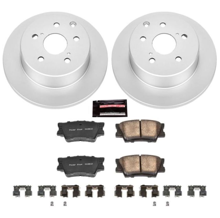 PowerStop CRK4671 Genuine Geomet Coated Rotor and Low-Dust Ceramic Brake Pad Kit