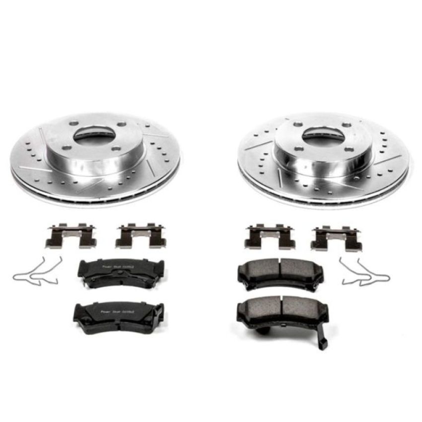 PowerStop K1172 Z23 Daily Driver Carbon-Fiber Ceramic Brake Pad and Drilled & Slotted Rotor Kit