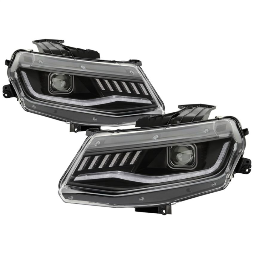 SPYDER 5087331 Projector Headlights - Sequential Turn Signal - Black